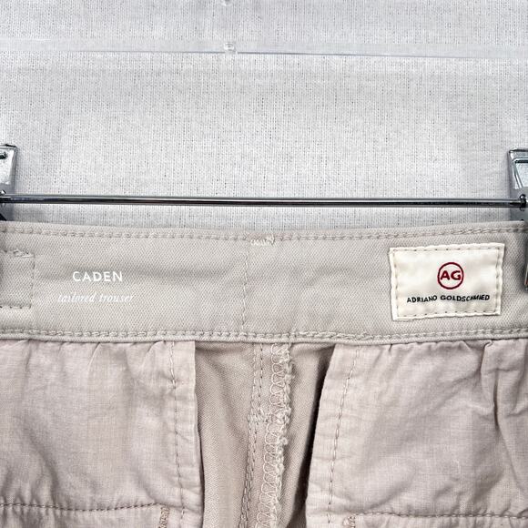 AG ADRIANO GOLDSCHMIED Caden Tailored Trouser Womens 26 Light Taupe Cotton Pant - Picture 13 of 16